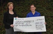 Great Ormond Street hosptal charity donation of £800 by Verwood Pantomime Society